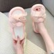拖鞋 女家居高颜值韩版 超可爱女家用轻便室内软底花瓣蝴蝶结凉防滑