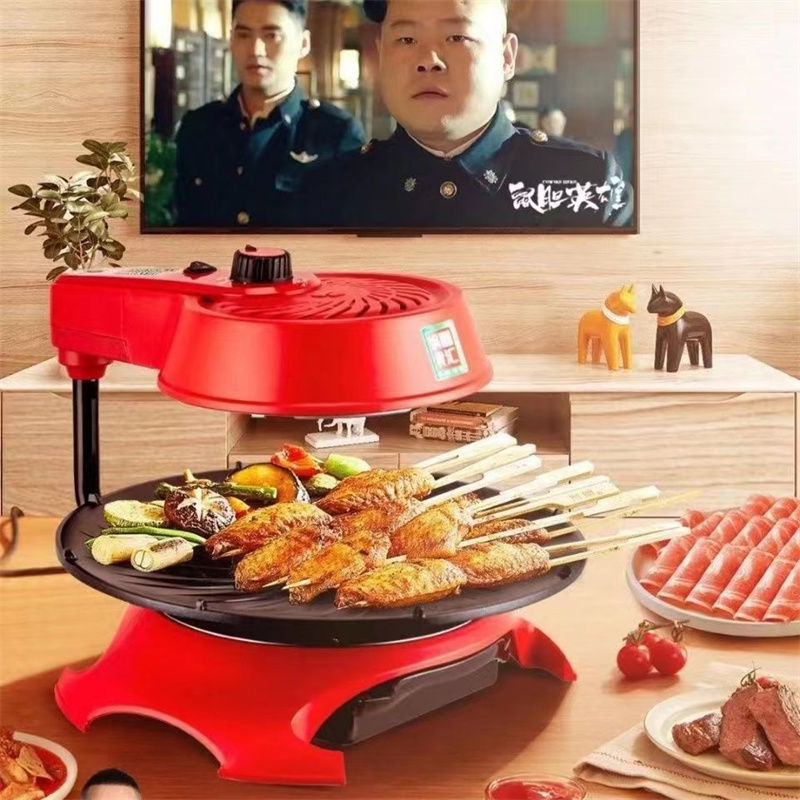 锅圈电烤炉韩式家用烤肉盘用不粘绿阳红外线室内油烟电烤盘