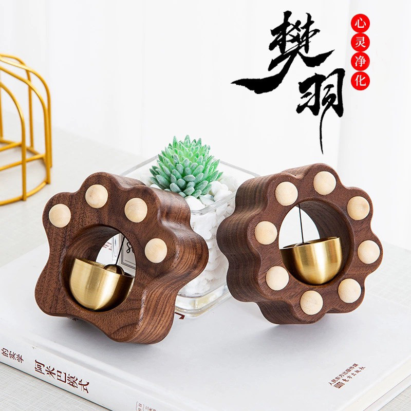 樊羽家入户门铃铛猫爪风铃吸门式铜铃铛进门提醒乔迁礼物卡通挂饰