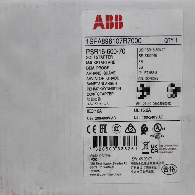 psr16-600-70 abb软启动器 (崽崽配件）