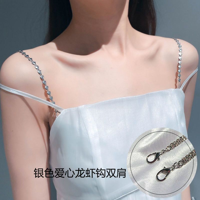 肩带自缝吊带肩带链条连衣裙裙子可调节替换外露抹胸水钻配件衣服