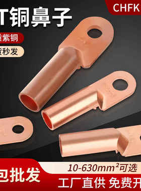 DT铜鼻子接线端子纯铜接头///平方镀锡堵油电缆线耳鼻子