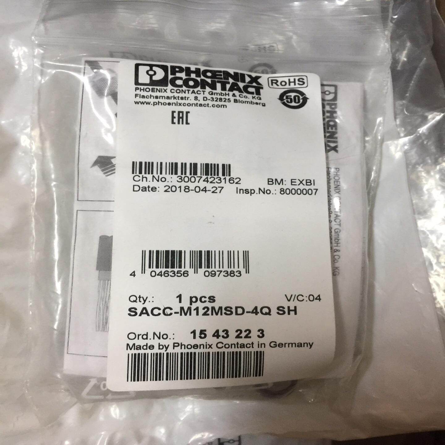 【顺庆】1543223菲尼克斯  SACC-M12MSD-4Q【议价】