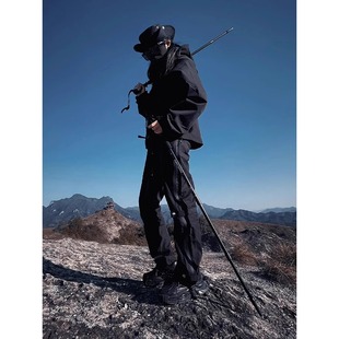 德国黑武士冲锋衣套装男女款户外防风登山美式机能工装裤子登山服