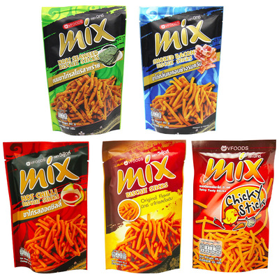 包邮泰国进口零食VFOODSMIX脆脆条75g香辣虾条薯条泰国原装进口