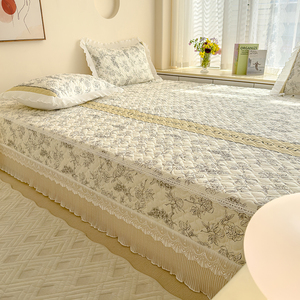 2024可定制100纯棉榻榻米床盖三四件套小清新全棉炕盖加厚床单罩4