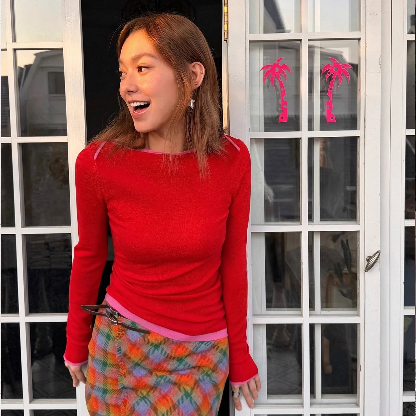 CHYEESEZHOU羊毛撞色针织内搭