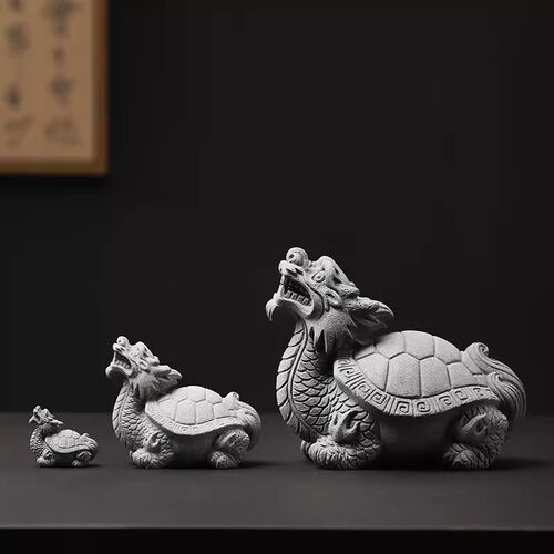 创意龙龟玄武青砂石乌龟s水泥硅胶模具中式茶宠摆件微景观工艺品