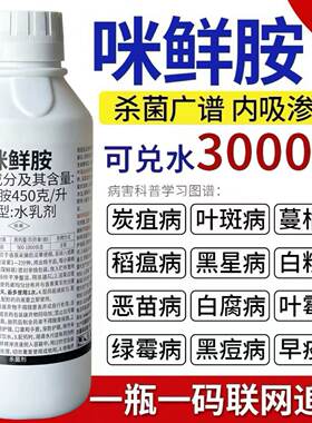 咪鲜胺杀菌剂炭疽病叶斑病白粉病黑斑病黑星病果树植物花保鲜农药