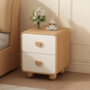 免安装 奶油风床边柜极轻奢高级感储物柜 实木儿童床头柜新设计师款