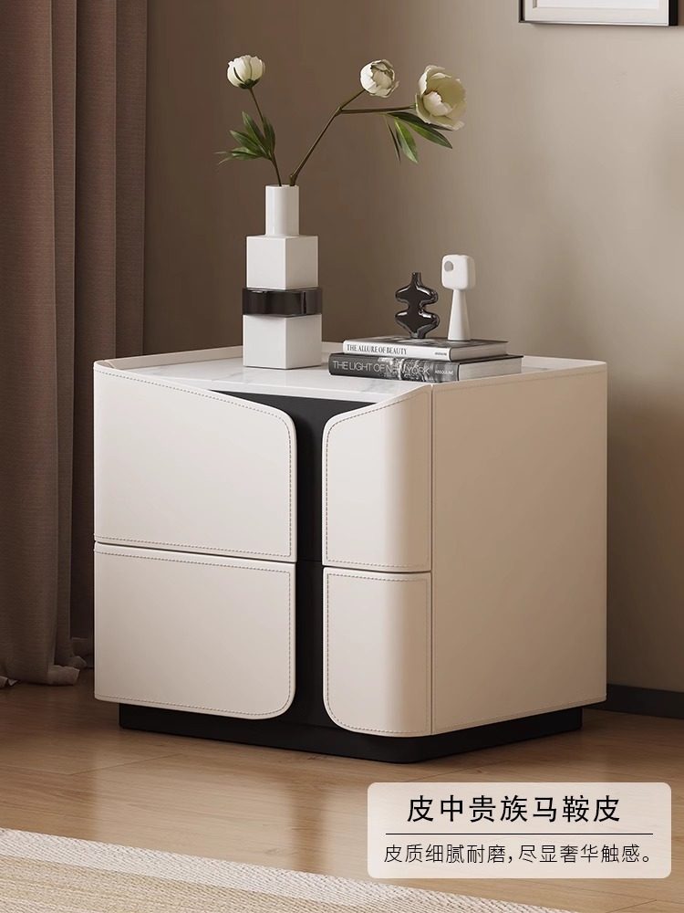 意大利轻奢实木高端床头柜简约现代新鞍皮创意家居储物柜床头柜,住宅家具,床头柜,淘宝优惠券,粉丝福利购,淘宝优惠卷