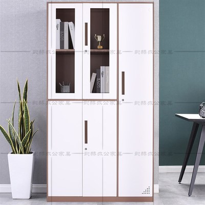 热销五门更衣柜员工宿舍换衣柜办公室铁皮储物柜玻璃门文件柜书柜