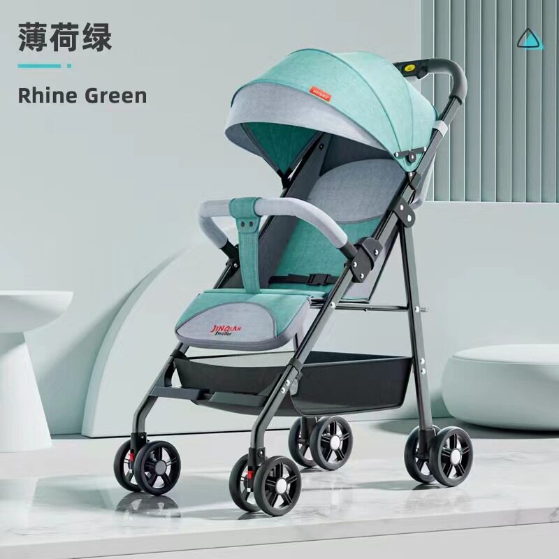 婴儿推车可坐可躺一键收车超轻便减震遛娃新生儿高档折叠手推车