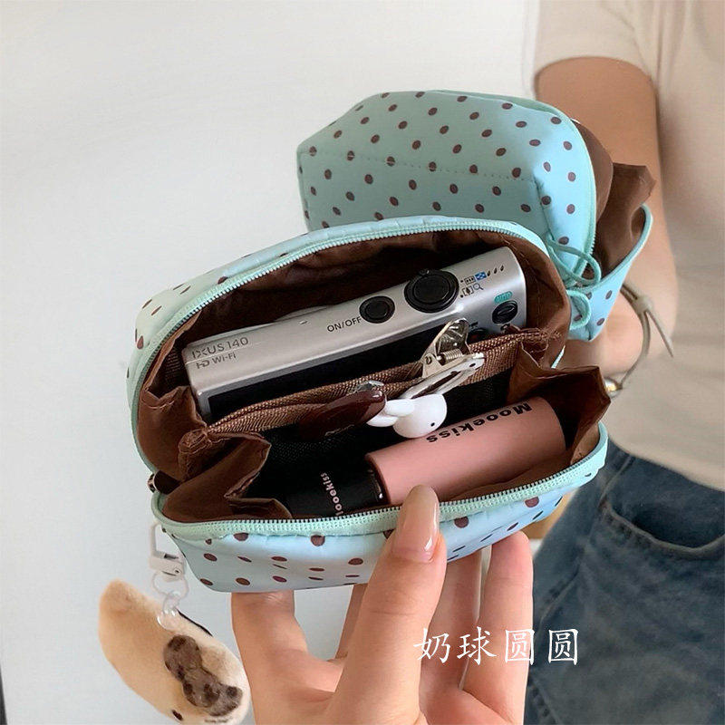 迷你化妆包旅行外出便携口红耳机相机杂物包多隔层随身收纳小型包