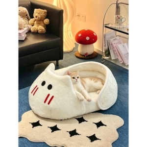 拖鞋猫窝冬季保暖半封闭式安全感猫沙发宠物睡觉窝小型犬狗窝睡床