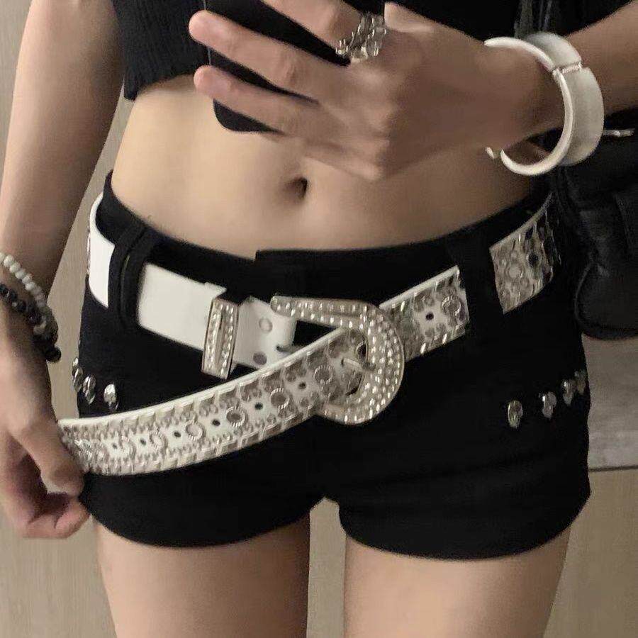 亚文化朋克镶钻千禧辣妹超重工腰带男女通用装饰搭配皮带牛仔裤带