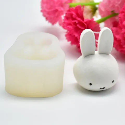 装饰硅胶模具蛋糕粘土翻糖DIY巧克力米菲兔烘焙工具滴胶兔子头