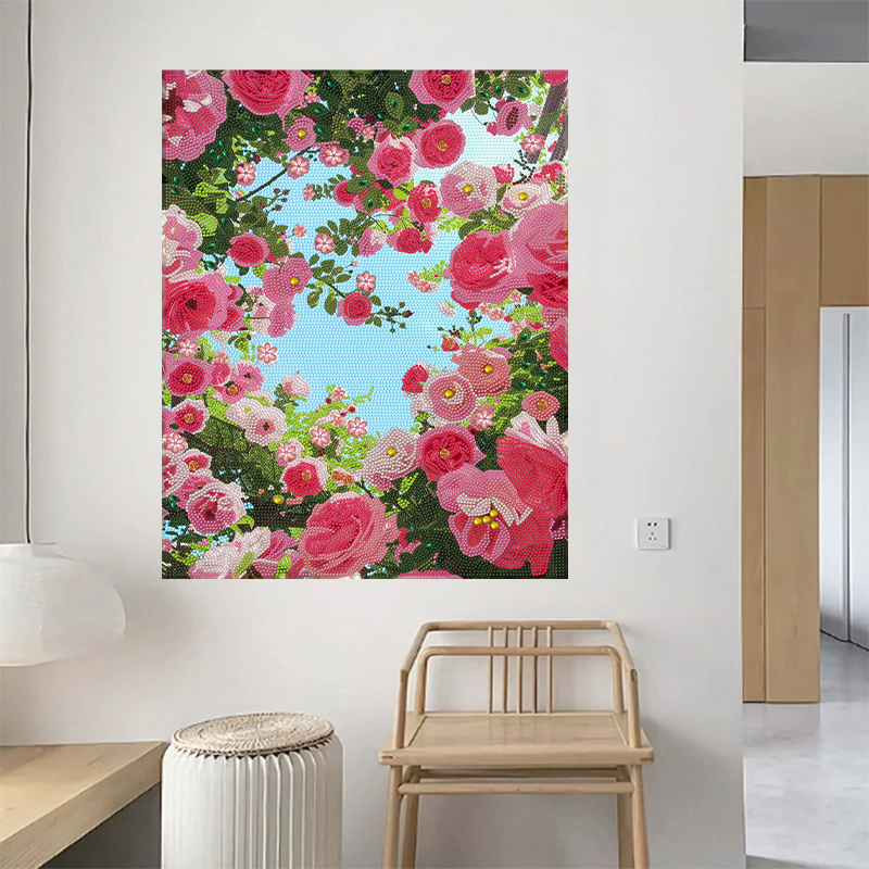 2025新款花卉玫瑰花钻石画粘贴制作手工EVA创意粘贴类男女通用DIY