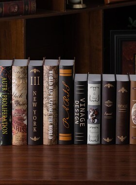 速发复古怀旧工假厅业书摆件咖啡厅餐风模型饰品装饰书道具书