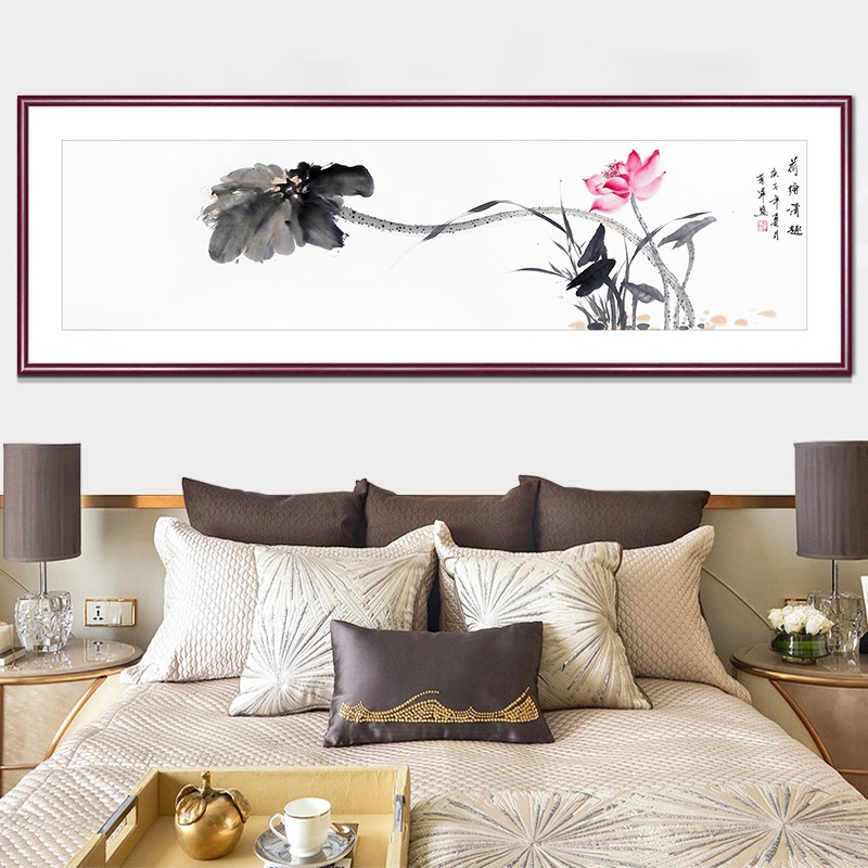 速发纯手绘国画写意花鸟新中式客厅装饰画牡丹卧室床头办公挂画图片