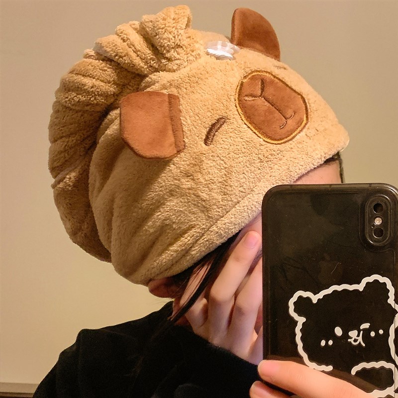 速发可爱巴皮卡拉干发帽超强吸水速干包头发毛巾浴帽加厚珊瑚绒