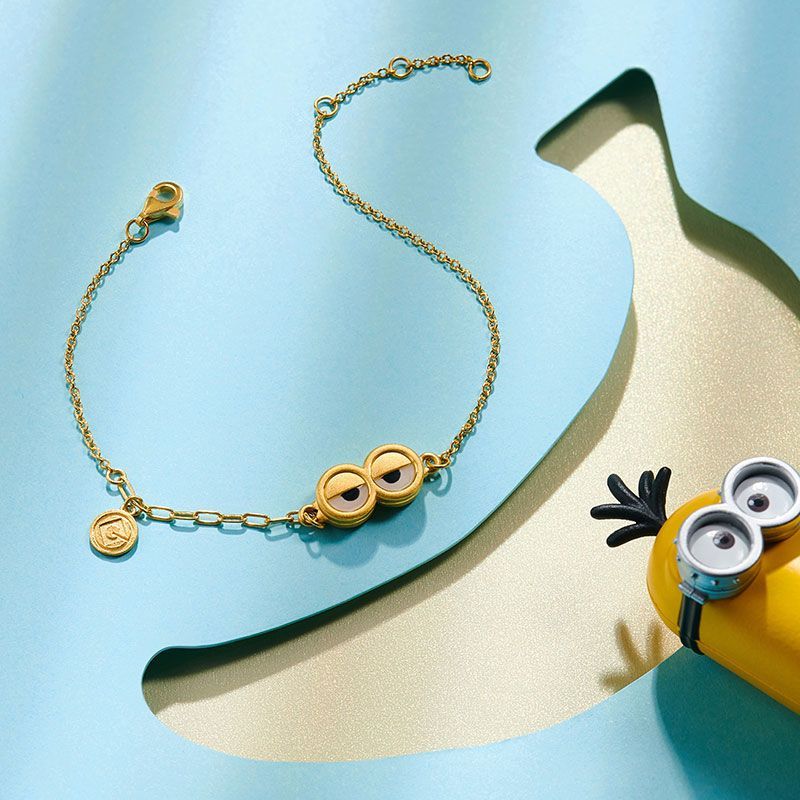 2022年新款 小黄人系列 金色手链小众手饰简约饰品 ins风萌趣设计