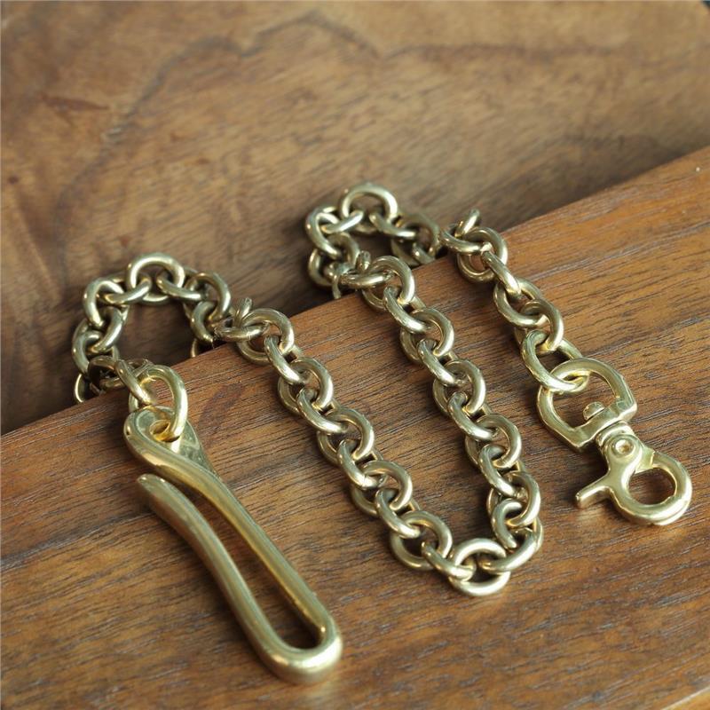 黄铜钥匙钱包防丢链铜链裤链男士腰挂裤链机车财布链复古风手工