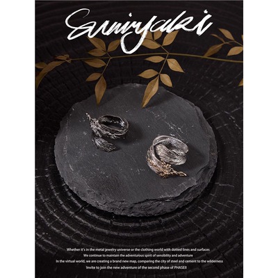 2025年新款羽毛小众开口戒指高级指环爆款食指时尚不掉色民族风