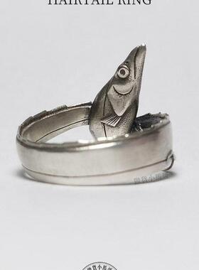 原创个性带鱼戒指钱袋有余舒适百搭可爱奇趣情侣