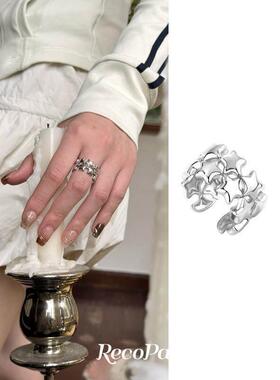 黑色原星小生境设计个性化怪异鬼马戒指