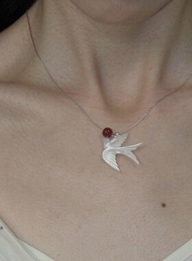 燕归来，新中式白贝壳燕项炼，国风覆古小众设计，高端精致珠宝