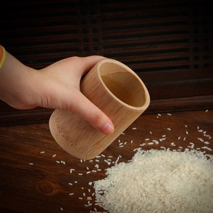 速发家用老式楠竹竹米斗量米筒量米杯勺米桶杯子升量米器竹制舀米