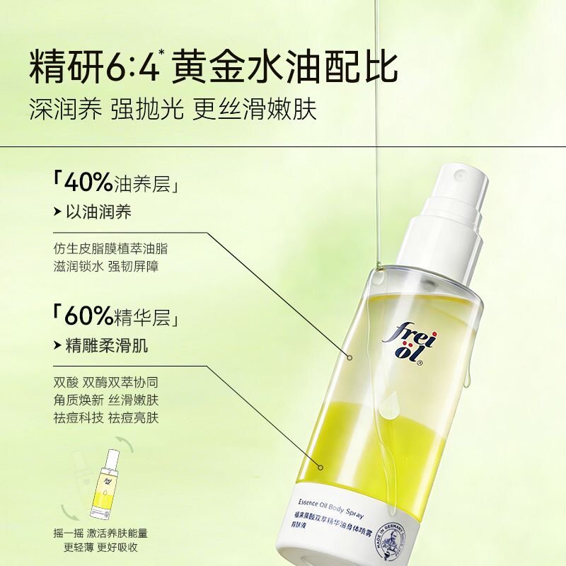 新品freiol福来果酸双萃精华油身体喷雾保湿补水去角质祛痘凉感