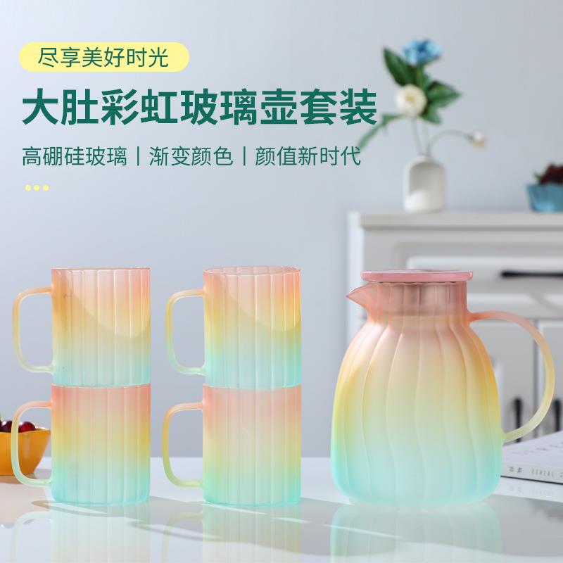 彩水虹套冷壶家用耐热高