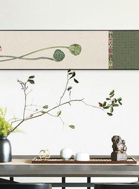 如云情IPL植新式卧室装饰画主床头中橙色挂卧画横幅简约花鸟物壁