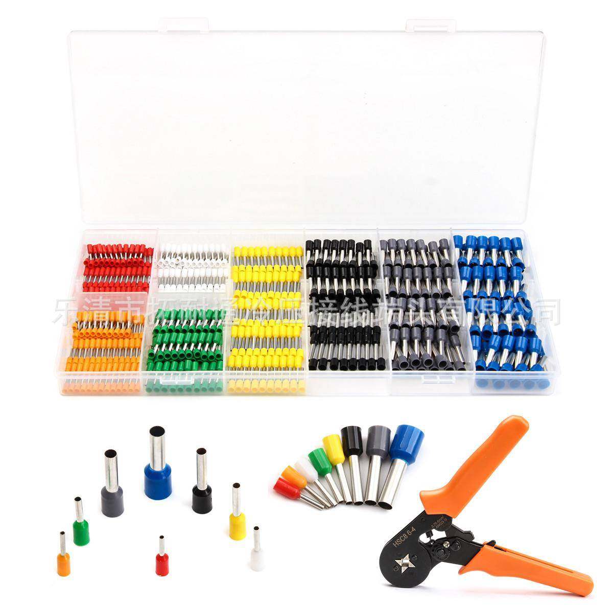 电冷压端子型盒BLH装800pcs缘+压线钳子商预绝管冷压接线端子