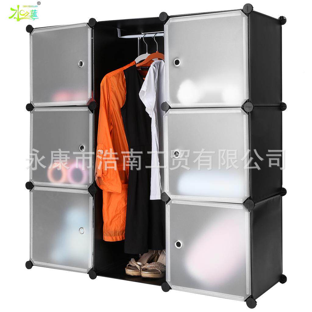 简易衣柜现0123465代简约经组型料树脂收纳柜子塑成人卧室衣橱装