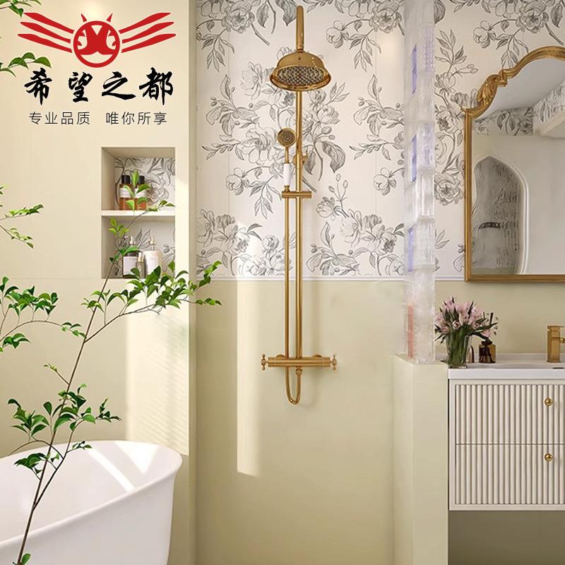 厨房卫生间全瓷瓷砖600x1200柔光阳台素色墙砖地砖法式连纹花砖