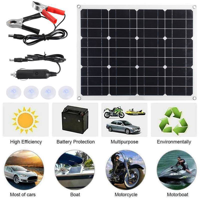 光伏组件40W*2 Solar Panel 10A-60A充电套装 80W太阳能板房车轮