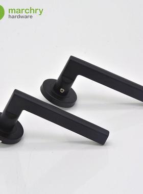 生产THW家304不手锈钢喷漆哑黑色门厂锁把内房间卧室门室通道执手