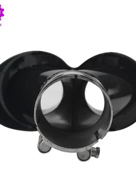 汽通车用排气提示碳纤维连体双出黑色管钢h型车消声器汽尾嘴尾喉