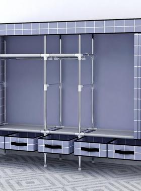 批简小易布加衣柜挂家用卧室学生出租房单PAQ人小号宿舍厚户型钢