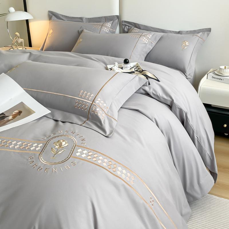 纯棉长绒棉cr-88888磨毛刺四件套床款单四季床笠款奢风高档柔软绣