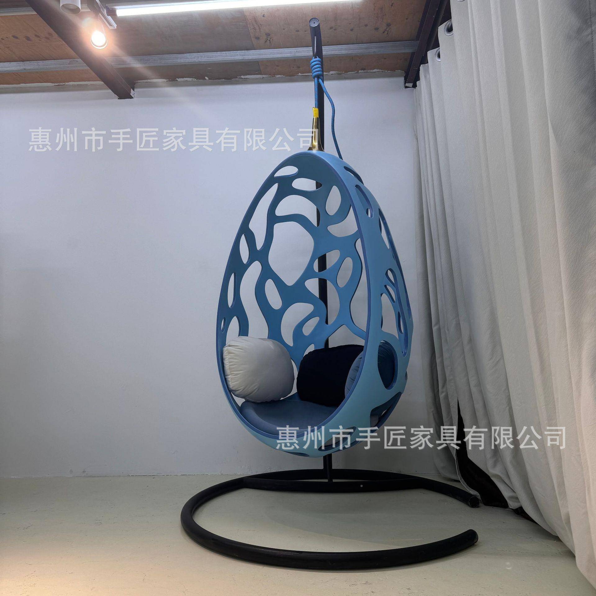 代轻奢室PSA内别墅千庭院挂玻璃钢蛋形鸟巢摇篮秋吊现椅阳台悬吊