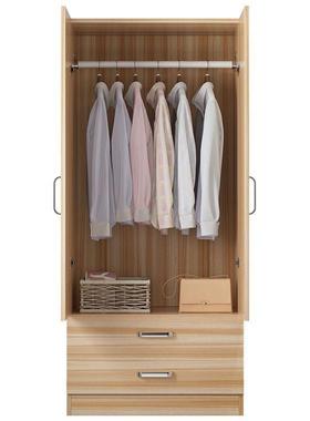 简约家用衣橱柜成双门衣物柜木质组阳台柜卧室储装柜人宿舍RKM收