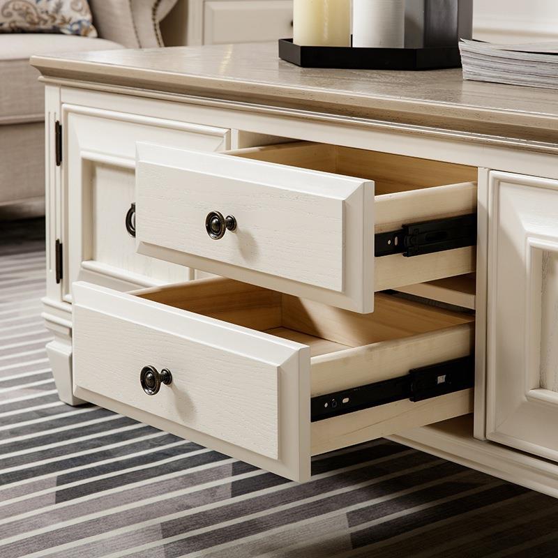 FLB美式实木茶几简约现代小户型色桌两家白用电视柜客组合厅餐桌