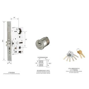 开大门拉钢手防盗门锁FG-2203不锈把手双通用套装锁具手家用入户