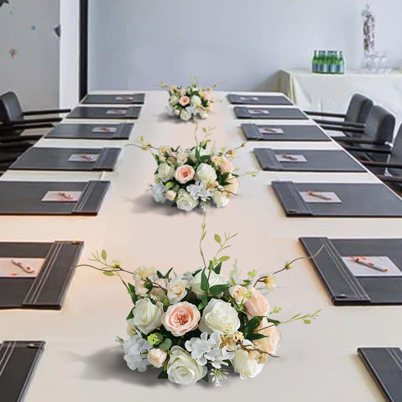 圆OEC形酒店餐桌中间花餐厅圆桌桌花会饰花艺会宴议室桌面装摆件