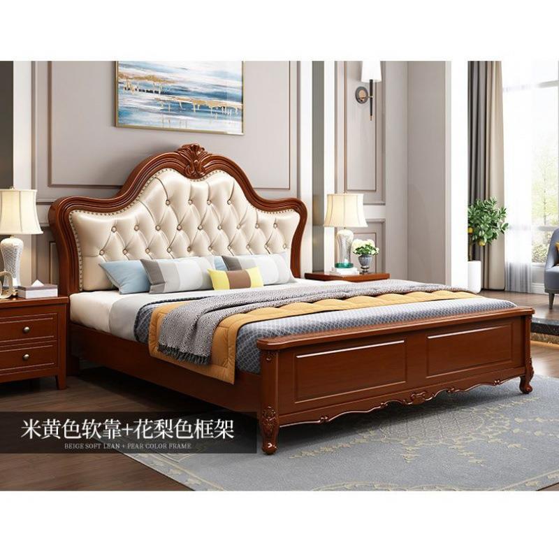 欧式床实木床1.米公床SRR15米.双人床美式主卧8床现代主简约床