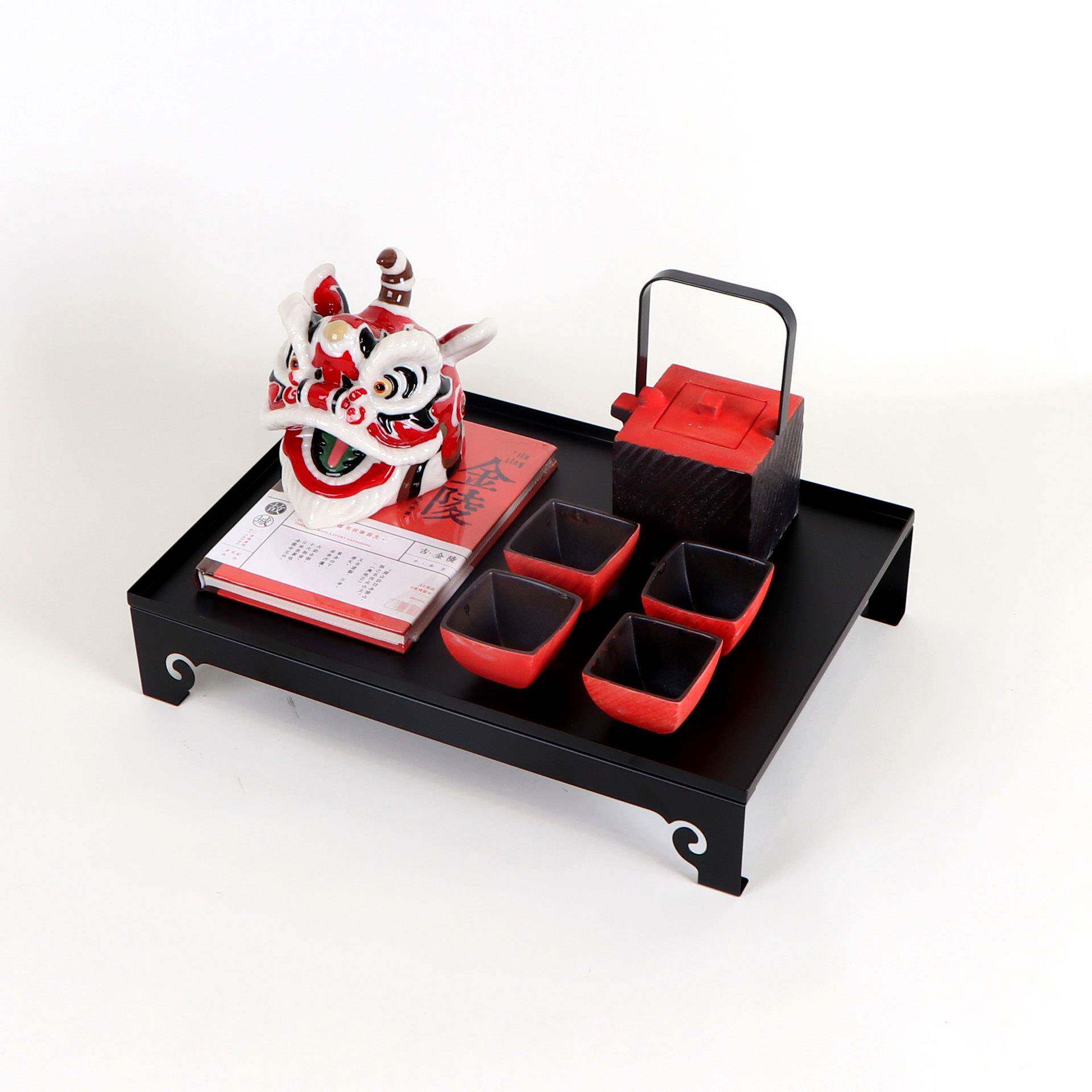 中式现托盘新组合套装摆件样板房EUL售楼处代茶室装办公室茶具软